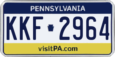 PA license plate KKF2964