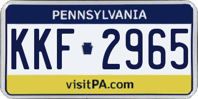 PA license plate KKF2965