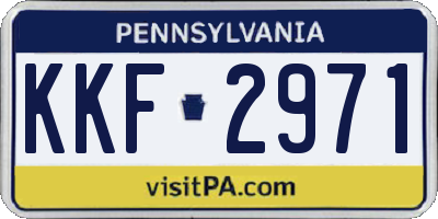 PA license plate KKF2971