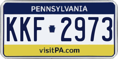 PA license plate KKF2973
