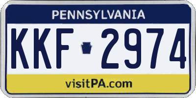 PA license plate KKF2974