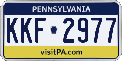 PA license plate KKF2977