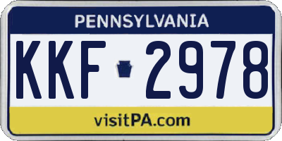 PA license plate KKF2978