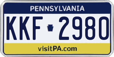PA license plate KKF2980