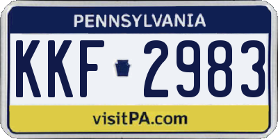 PA license plate KKF2983