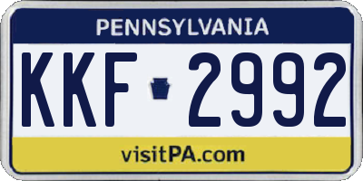 PA license plate KKF2992