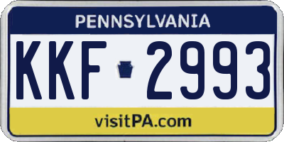 PA license plate KKF2993