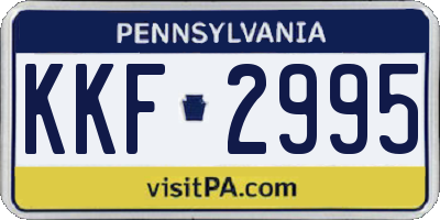 PA license plate KKF2995