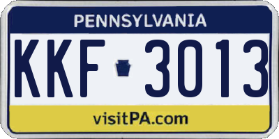 PA license plate KKF3013