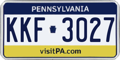 PA license plate KKF3027