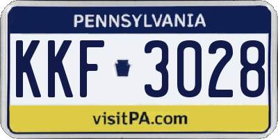 PA license plate KKF3028