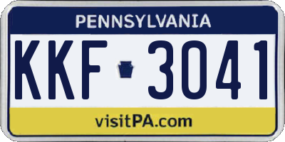 PA license plate KKF3041