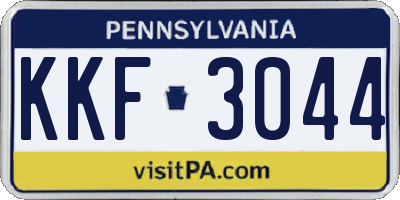 PA license plate KKF3044