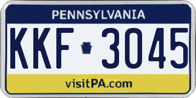 PA license plate KKF3045