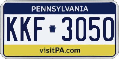 PA license plate KKF3050