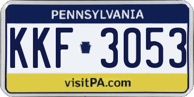 PA license plate KKF3053
