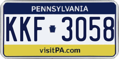 PA license plate KKF3058