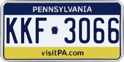 PA license plate KKF3066