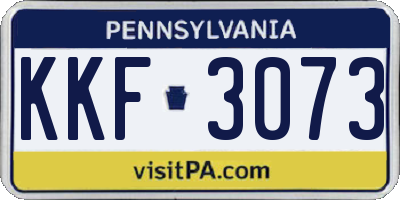 PA license plate KKF3073