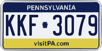PA license plate KKF3079