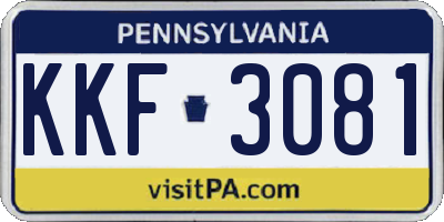 PA license plate KKF3081