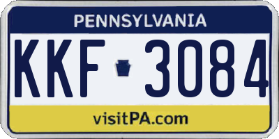 PA license plate KKF3084