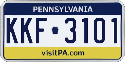 PA license plate KKF3101
