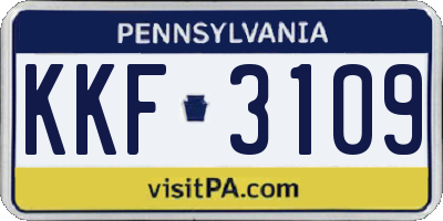 PA license plate KKF3109