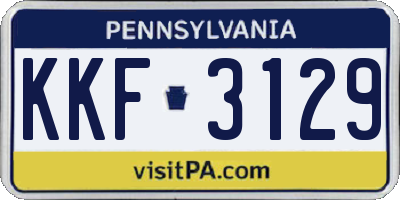 PA license plate KKF3129