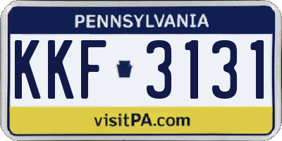 PA license plate KKF3131