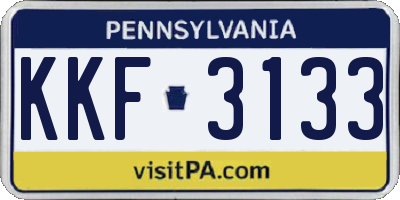 PA license plate KKF3133