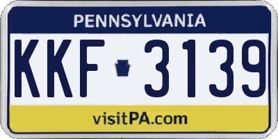 PA license plate KKF3139