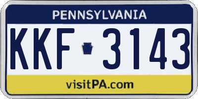 PA license plate KKF3143