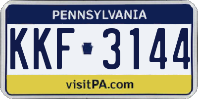 PA license plate KKF3144