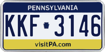 PA license plate KKF3146