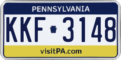 PA license plate KKF3148