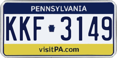 PA license plate KKF3149