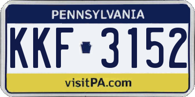 PA license plate KKF3152