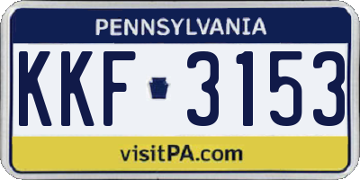 PA license plate KKF3153