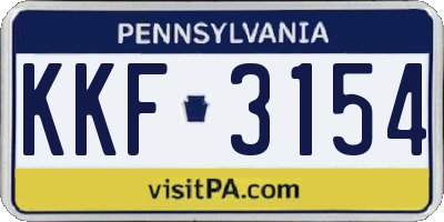 PA license plate KKF3154