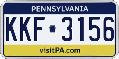 PA license plate KKF3156