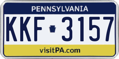 PA license plate KKF3157