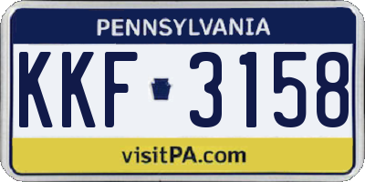 PA license plate KKF3158
