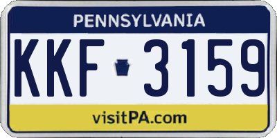 PA license plate KKF3159