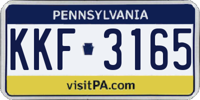 PA license plate KKF3165