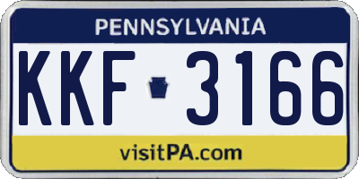 PA license plate KKF3166