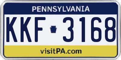 PA license plate KKF3168