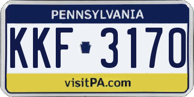 PA license plate KKF3170