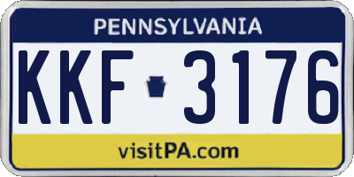 PA license plate KKF3176