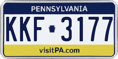 PA license plate KKF3177